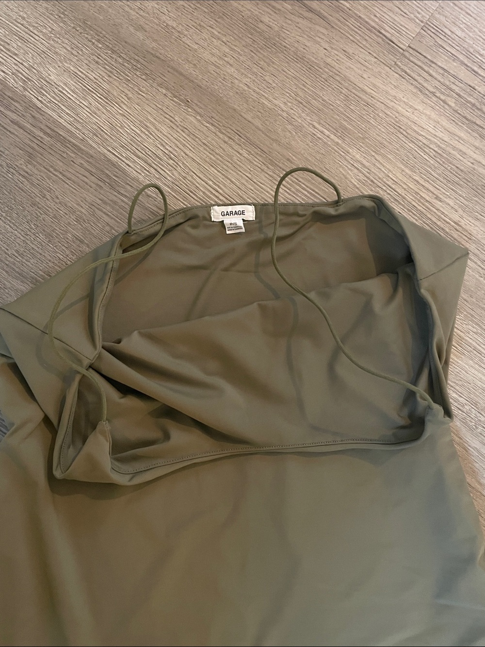 Garage Olive Green Spaghetti Strap Mini Dress - Picture 3 of 3